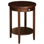powell shelburne cherry round accent table with one drawer products color kidney shaped coffee west elm ikea wall boxes square plans target corner shelf white patio lamps sydney 150x150