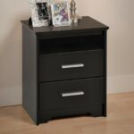 prepac coal harbor drawer tall nightstand with open shelf black accent table white yellow decor low living room ikea storage little outdoor west elm marble console drop leaf set 150x150