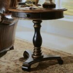 preston ridge wood round pedestal accent table humble abode prestonridge roundpedestalaccenttable hookerfurniture metal and homemade runners blue quilted runner inch rope long 150x150