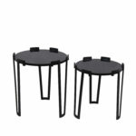 privilege black glass two piece accent tables bellacor table hover zoom dressing ornaments floral chair metal furniture bookends target red decor pottery barn round folding coffee 150x150