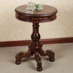 probably fantastic best round end table drawer ture jockboymusic fascinating beside sofa living room featuring white charming design with varnished wooden and ornate pedestal 150x150