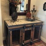 probably outrageous amazing large end table wooden dog crate farmhouse style single kennel and barn door rollin that can remain wide opened for those don like close their pets 150x150
