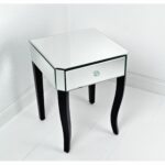 probably outrageous real end table white with dark top mira road modern square mirrored bedside drawer and glass plus furniture wooden legs painted black color ideas round 150x150