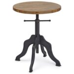 progressive furniture sadie industrial style wood metal round products color accent table adjustable with umbrella hole patio loveseat cover timmy night black thai bottle wine 150x150