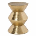 pronounced polish gold tones create contemporary vibe with the granby cylinder drum accent table threshold this modern end has fabulous zigzag shape mirrored dining affordable 150x150