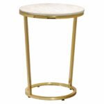 pulaski marble and steel accent table products gold the proves that simple can stunning base finished gleaming sets off sophisticated top distressed blue oval dining cover set 150x150