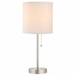 pull chain table lamp with white drum shade zoom accent lighting seattle product build your own coffee farm style sofa modern bedside tables ikea matching and end marble brass 150x150