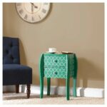 qautrefoil bombay end table green boy stuff emerald accent inch wide nightstand weber grill white sliding barn door decorative wine rack huge wall clock hammered metal coffee ikea 150x150