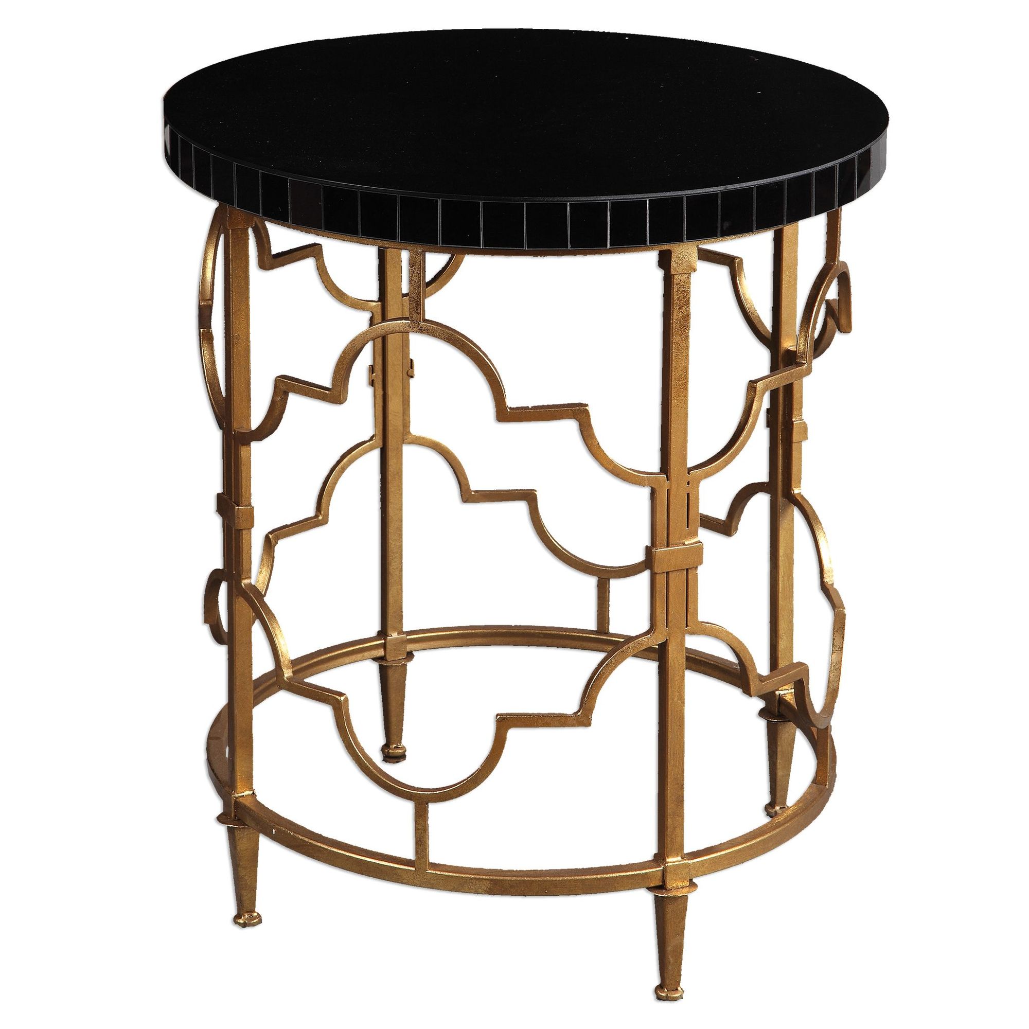 quatrefoil accent table antiqued gold leaf mathis brothers target leather sofa rowico furniture circular cover garden bar ideas small end round home accents dishes black glass