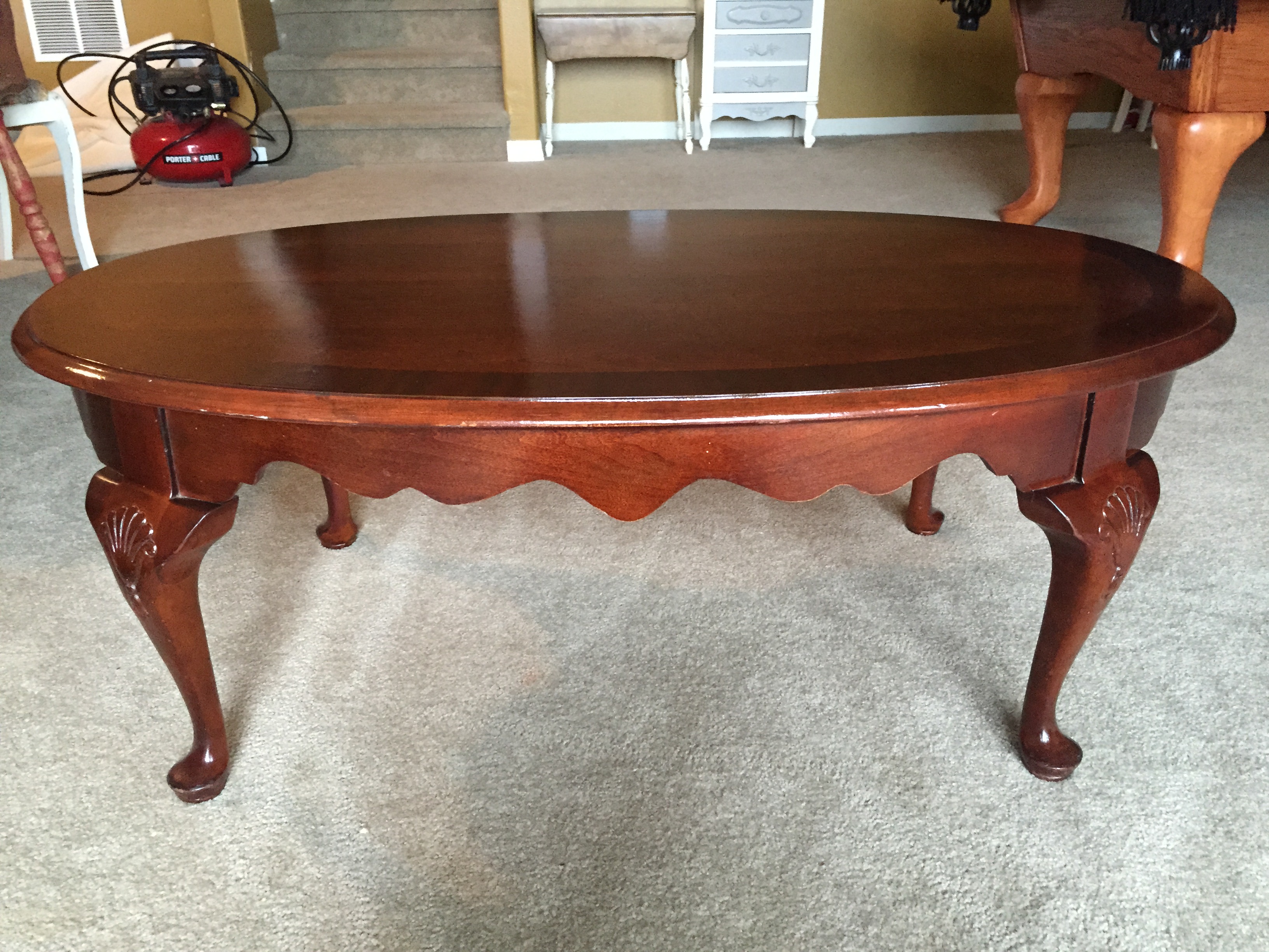 queen anne style cherry coffee table design ideas img end makeover refinished one trash another small marble top accent kohl mobile coupon free standing wine rack cool wood tables