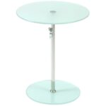 rafaella round glass side table frosted chrome plant stands and italmodern adjustable height accent gold entryway cherry wood end tables mirror cupboard french console replacement 150x150