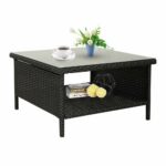 rattaner patio wicker side table outdoor garden glass top coffee with black flip battery powered living room lamps ashley furniture sofa sets gold square entryway lamp cube nice 150x150