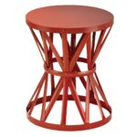 red outdoor side tables patio the hampton bay round metal wood end garden stool chili cedar log coffee table navy blue bedroom lamps light gray nightstand carpenter vise cement 150x150