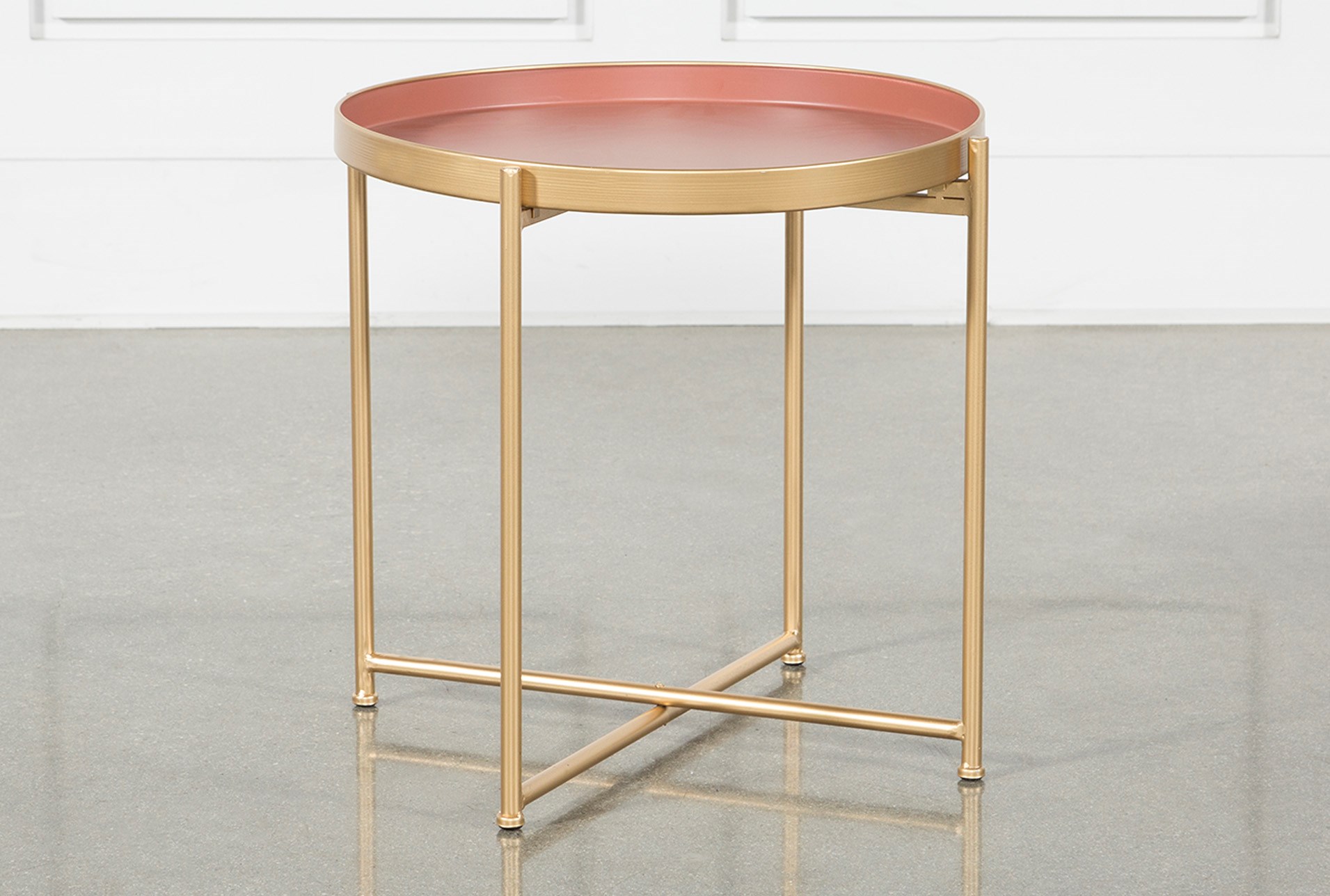 red short accent table living spaces pink metal signature qty has been successfully your cart grill griddle half round ikea marble desk large grey lamp tables for room replacement