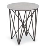 regina andrew round accent table with rustic concrete top gray pulaski leather recliner unfinished wood farmhouse console glass and brushed nickel end tables target footstool 150x150