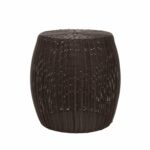 resin wicker side table find outdoor brown get quotations household essentials barrel slim console with drawers rod iron round granite top coffee copper lamp room desk painted 150x150