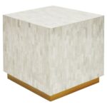 reston modern classic white gold bone cube side table stool product wood accent kathy kuo home living room end ideas rustic farmhouse and chairs makeup desk inch round holiday 150x150