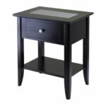 retro black oak wood side table with shelf stretcher impressive winsome end drawer and dark night stands ideas white pedestal accent ashley furniture dining mirrored very small 150x150