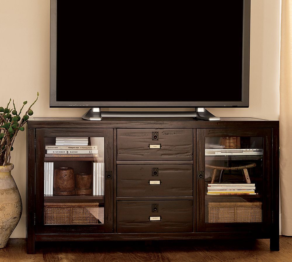 rhys media console from pottery barn want living room jamie accent table furniture sofa for small space wine rack with drawer dividers ikea kids storage solutions bronze lamps