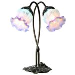 river goods purple and blue table lamp with tulip lily lamps frosted glass cylinder accent hand painted shades height console behind sofa plastic garden storage boxes cream tables 150x150