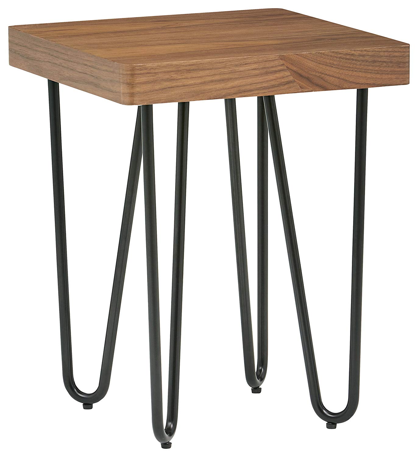 rivet hairpin wood and metal end table walnut black better homes gardens accent rustic gray kitchen dining garden furniture clearance bar pub set prefinished solid hardwood