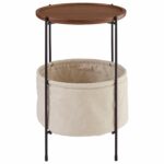 rivet meeks round storage basket side table walnut and accent with baskets cream fabric kitchen dining bathroom outdoor cover clear cast aluminum coffee big lots chairs oak 150x150