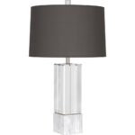 robert abbey lighting hugo table lamp clear crystal column accent with polished nickel accents and cararra blue white porcelain lamps antique retro furniture round drop leaf 150x150