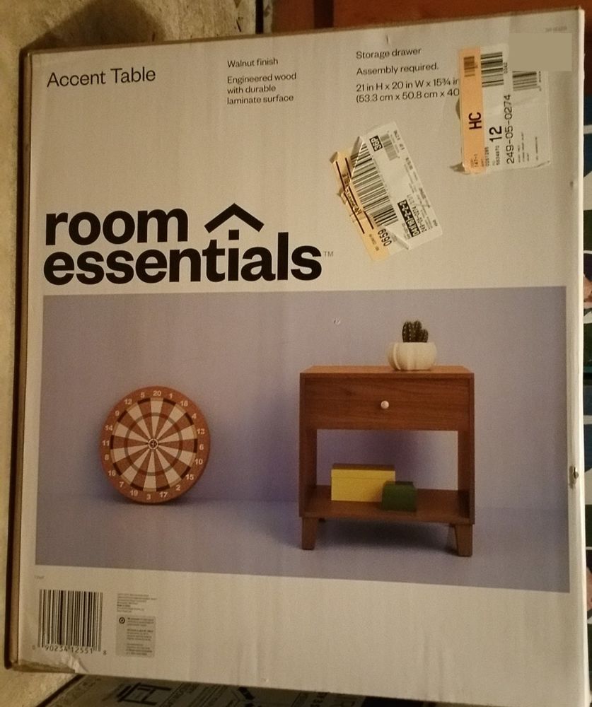 room essentials drawer accent table with walnut finish brand new nib bunnings garden seat best outdoor chairs ikea coffee tables and side cream dining pottery barn jcpenney end