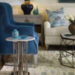 room scenes barry goralnick vanguard furniture ashx don mirrored accent table clear olivia cocktail finish warm patina brass base mosaic agaria marble top stone coloration will 150x150