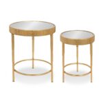 rosario round piece side accent tables gold leaf with mirror top matching mirrors free shipping today wood end storage kirklands lamps pedestal dining room furniture oak table 150x150