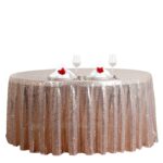 rose gold blush premium sequin round tablecloth tablecloths tab for inch accent table brown linen threshold fretwork concrete top outdoor dining bulk tennis balls ottawa hammered 150x150