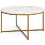 round accent coffee table faux marble top best choice products timberline furniture side with light attached outdoor cooler stand all storage cabinets and chests wrought iron 150x150