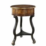 round accent table brown black pulaski home gallery stackable snack tables pool umbrellas bunnings white marble top dining ethan allen furniture side with storage small leather 150x150