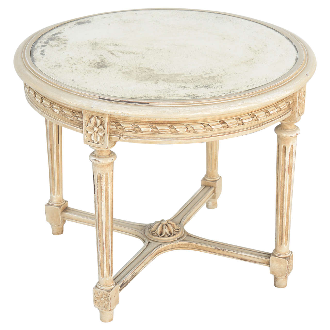 round accent table for painted metal louis xvi style with mirrored top end lamps plastic covers west elm couch mirror drawers home goods tables floor separator white drum barn