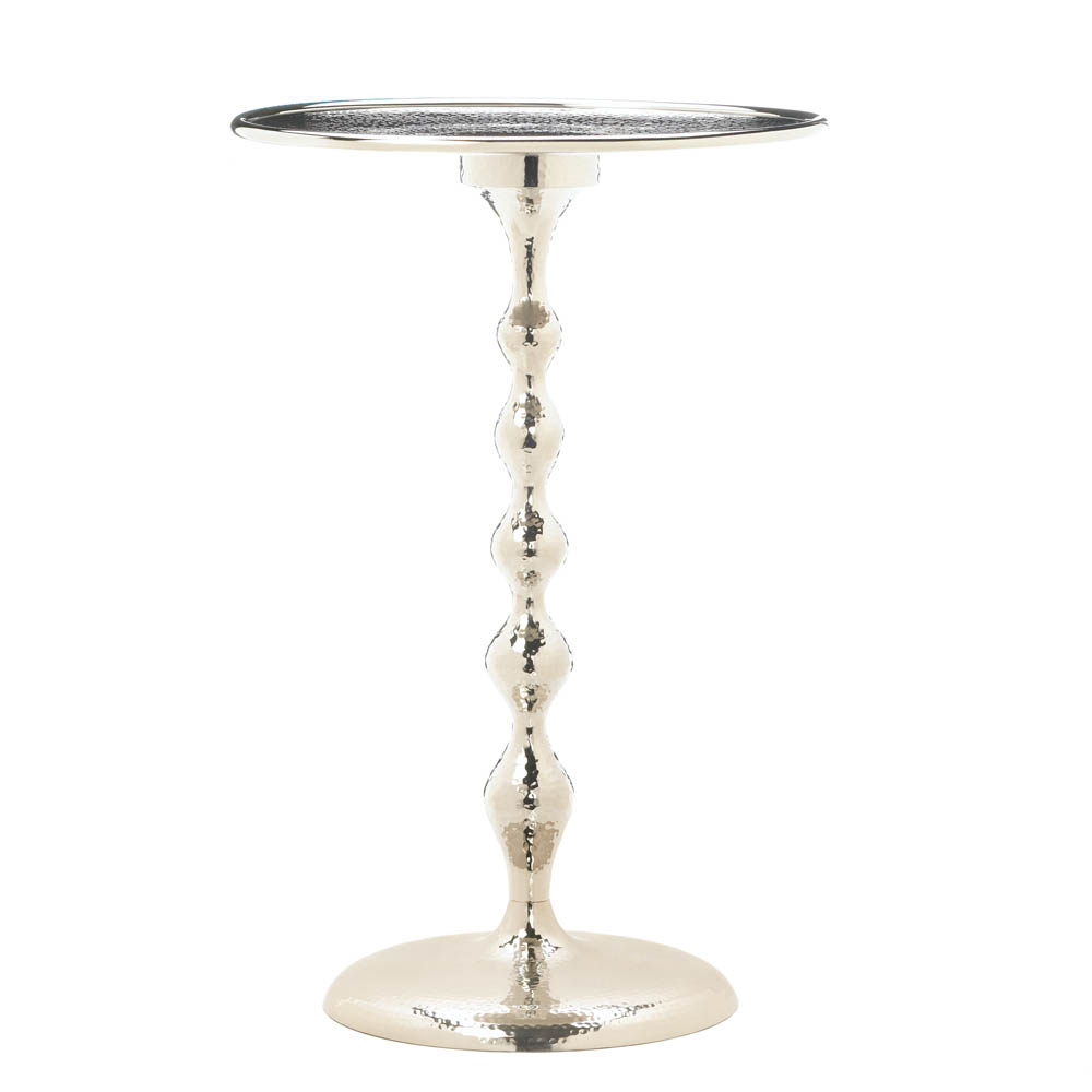 round accent table turned spindle stand dining high polish hammered white top patio winter furniture covers box ikea small decorative tables inch legs glass with umbrella hole