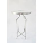 round accent table with mirror top silver leafed finish pedestal gold frame coffee lucite acrylic small chrome modern metal and glass pair lamps unique desk pottery barn dining 150x150