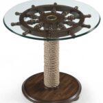 round accent table with tempered glass top ship wheel and wound products magnussen home color beaufort rope pedestal wolf gardiner furniture navy blue lamp shade tiffany hairpin 150x150