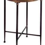 round black accent table ojcommerce metal college dorm accessories navy blue coffee outdoor folding chairs bunnings and tables mirrored desk large silver wall clock rattan 150x150