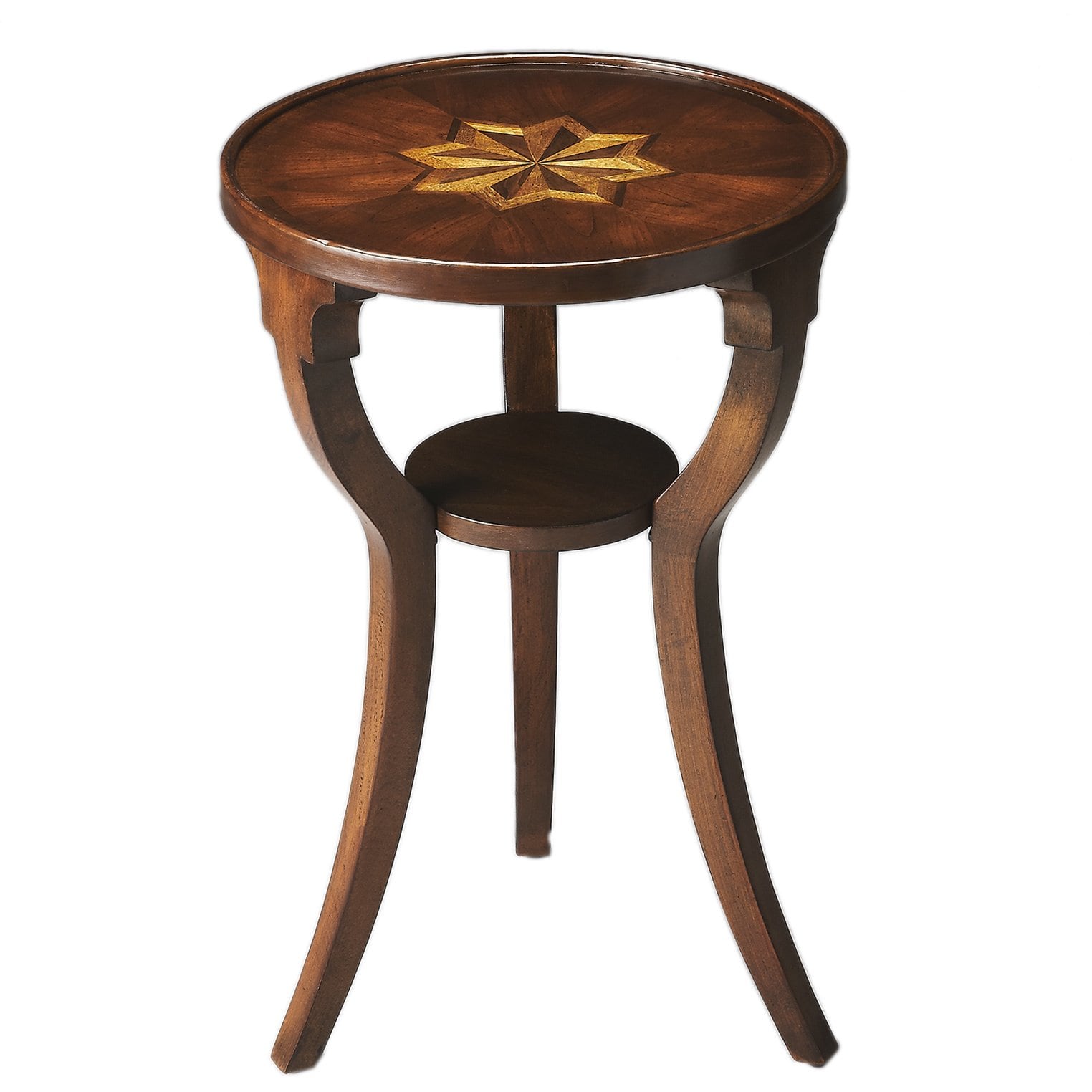 round cherry finish accent table free shipping today ballard designs outdoor furniture vintage marble top matching side tables mosaic patio rustic wood and metal coffee sofa lamps