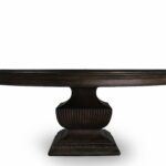 round dining table with fluted pedestal rustic walnut hook accent mathis brothers furniture vintage wood end tables desk legs asian lamp formal room sets small marble top 150x150