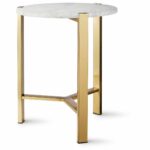 round gold accent table with marble top house ashley bedroom furniture metal basket end black glass coffee small triangle little lamp white bedside cabinets antique oak tables 150x150