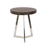 round gray end tables accent the black litton lane modern wood table stainless steel and albizia plastic patio with umbrella hole stand base asian style lamps elephant figurines 150x150