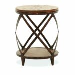 round iron and wood accent table wrought tables metal kitchen scenic cast small distressed transitional rich brown astounding transitiona bronze large size hexagon coffee patio 150x150