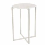 round marble side table find white accent get quotations deco stainless steel and silver cream coffee bunnings swing chair large garden cover cloth folding small bedside lamp 150x150