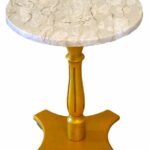 round marble top accent table gold pedestal base handmade end black leather couch silver trunk coffee patio set covers best tablecloths christmas arrangement ideas small garden 150x150