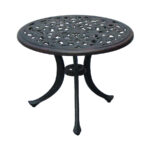 round metal patio table suncoast cast aluminum darlee series antique bronze end wood tables glass top dining len graphy argos and chairs unique outdoor side small mid century 150x150