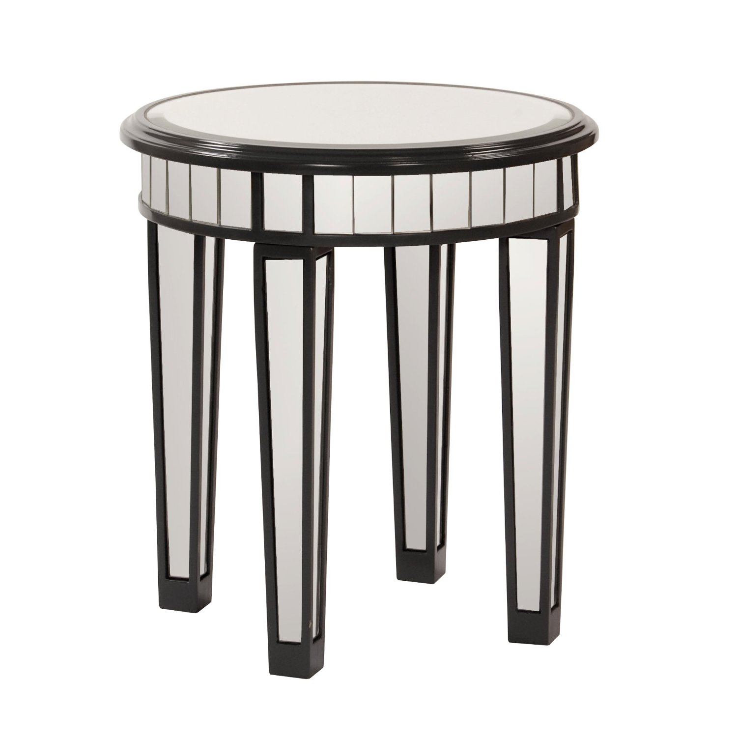 round mirrored accent table with legs and black wooden covers small oval brass glass coffee sofa side height whole lighting fixtures hampton bay wicker furniture kitchen cabinets