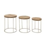round rustic end tables accent the silver cardboard table brown wood and stainless steel nesting set gold bedside small modern long behind couch ashley furniture cocktail concrete 150x150