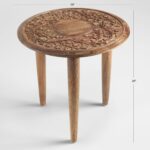 round wood carved floral esmee accent table world market iipsrv fcgi gold hammered patio tile with umbrella hole entryway storage furniture deep console end door home and kitchen 150x150