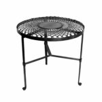 round woven mandala metal iron table black open stand accent kitchen dining small white night room chairs with arms reclaimed wood narrow side cabinet tall square coffee modern 150x150